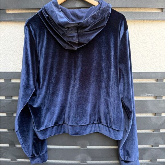 Fabletics Donna Velour Zip Up Hoodie in Navy | XL - Picture 5 of 7